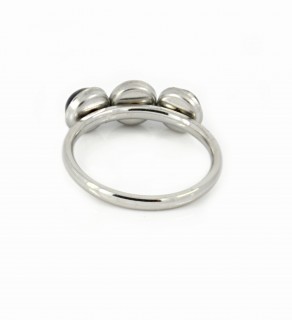 Stainless Steel Rings Gold Stone