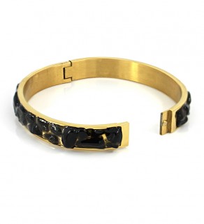 Black obsidian Bracelet gold