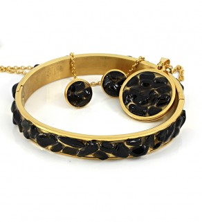 Black obsidian Bracelet gold