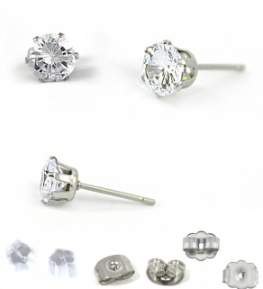 Gift cart of Earring 316L with 6mm cubic zirconia