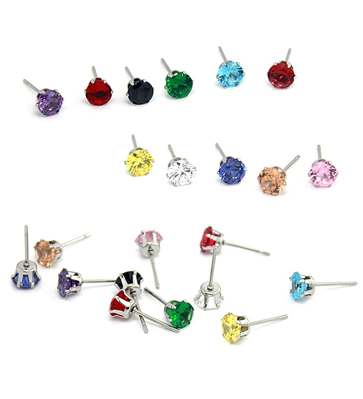 Gift cart of Earring 316L with 6mm cubic zirconia