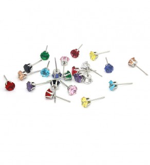 Gift cart of Earring 316L with 6mm cubic zirconia