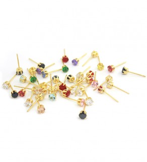 Golden Gift cart of Earring 316L with 6mm cubic zirconia
