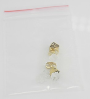 Golden Gift cart of Earring 316L with 4mm cubic zirconia