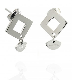 Stainless steel polished Earrings Squere