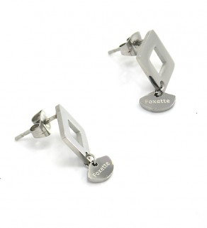 Stainless steel polished Earrings Squere