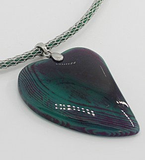 Agate Pendant 46x36mm with necklace