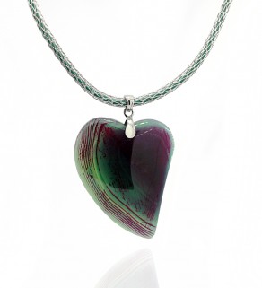 Agate Pendant 46x36mm with necklace