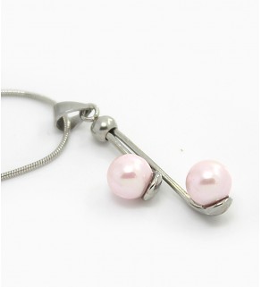 Stainless Steel Jewelry set Pink Pearls