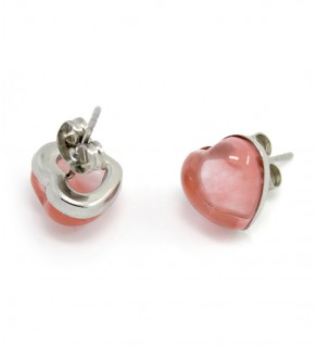 Stainless Steel jewelry set Heart Cherry Quartz