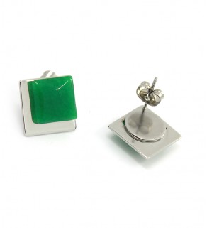 Zelená Jade souprava šperků z chirurgické oceli