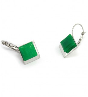 Stainless Steel Green Jade earrings