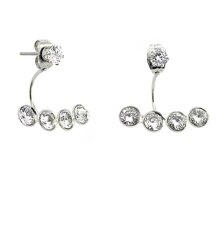 Stainless Steel Earrings 4mm with zircons