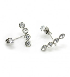 Stainless Steel Earrings 4mm with zircons