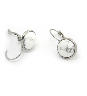 Stainless steel earrings with minerals 12mm