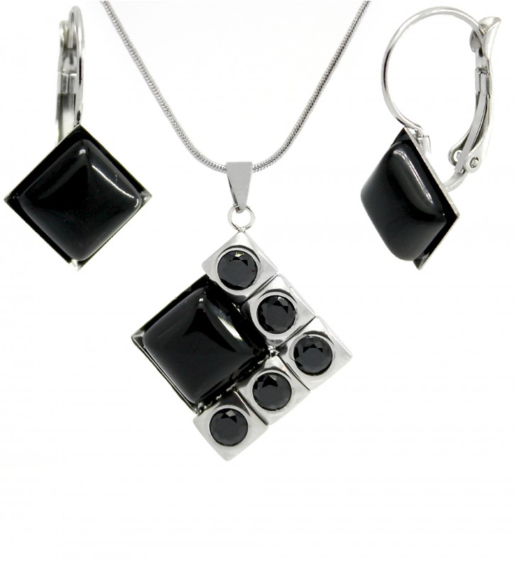 Black Onyx set šperků se zirkony