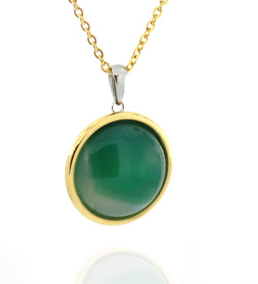 Gold and Silver Pendant Agate