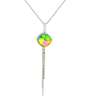 Stainless Steel Pendant with crystal and chains
