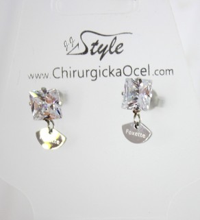 Foxette earrings with square zircons