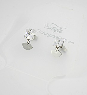 Foxette earrings with square zircons