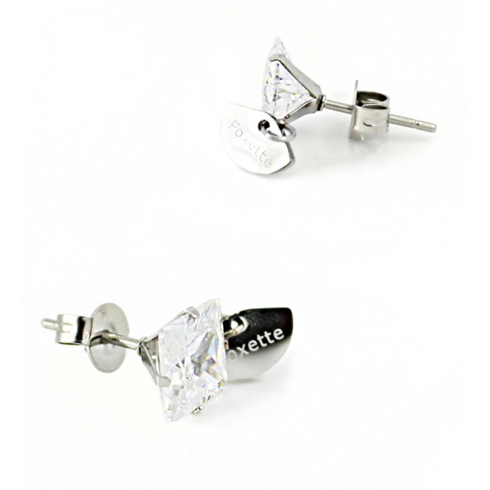 Foxette earrings with square zircons