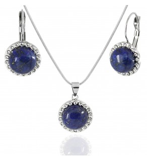 Lapis Lazuli & Zirconia - Set šperků z chirurgické oceli