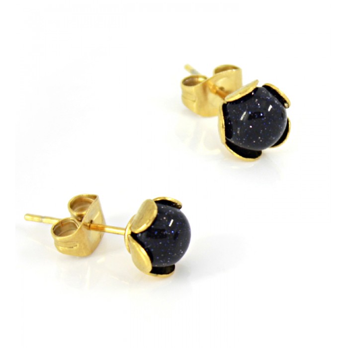 Earrings Gold Stone