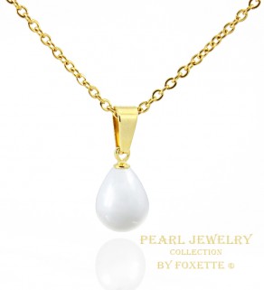 White Shell Pearl Pendant with chain
