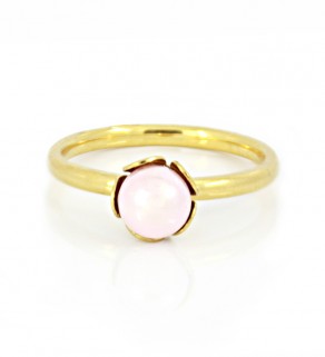 Stainless Steel Ring Pink Pearl