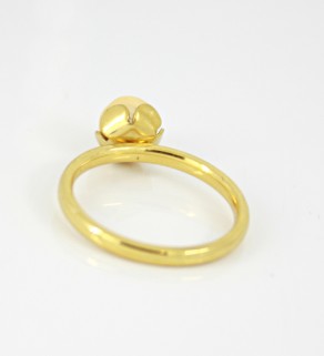 tainless Steel Ring Gold Pearl